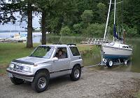 launching our sailboat with the Chevy Tracker