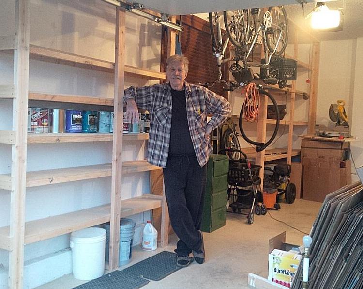 shelving along the side of the garage to accommodate paint cans, bicycles, pressurre washer, etc.