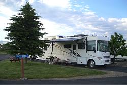 Our new spot at Flathead RV Park in Polson Montana