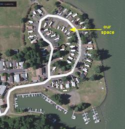 Aerial view of the Fernridge Shores RV park and Marina at Fernridge Lake Aerial view of the Fernridge Shores RV park and Marina at Fernridge Lake
